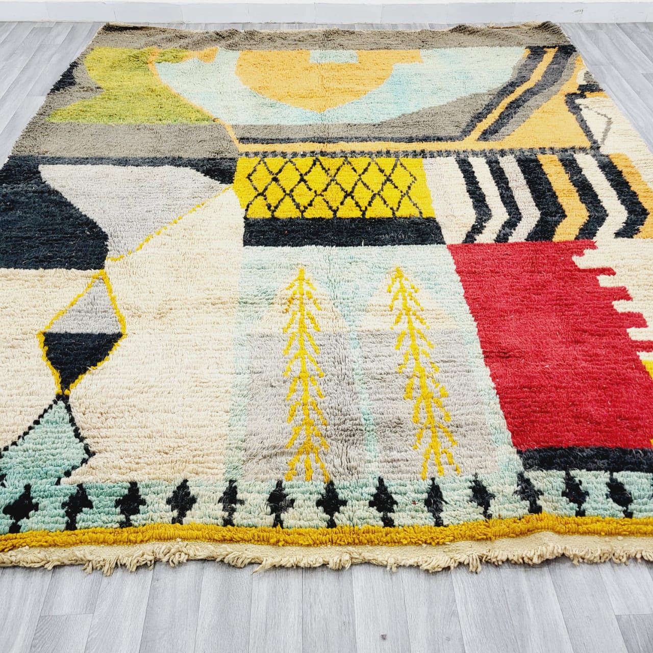 Moroccan Handmade rug ,Beni ourain style Morocco wool Berber Rug, modern rug, Hand woven rug...