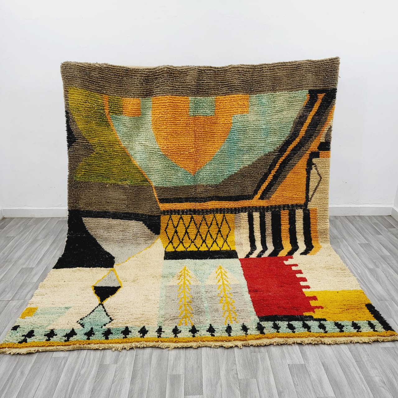 Moroccan Handmade rug ,Beni ourain style Morocco wool Berber Rug, modern rug, Hand woven rug...
