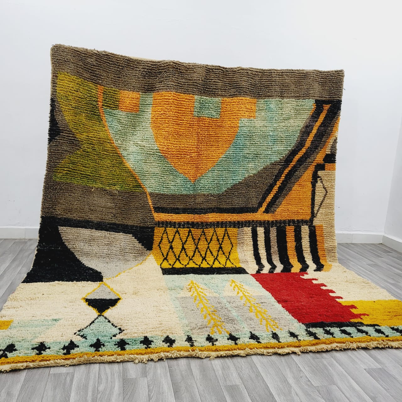 Moroccan Handmade rug ,Beni ourain style Morocco wool Berber Rug, modern rug, Hand woven rug...