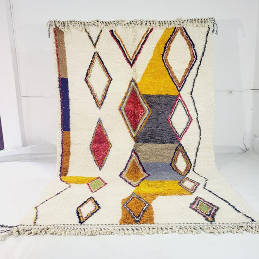 Abstract Carpet - Moroccan rug -Hand knotted - Beni ourain rug - all wool berber rug - Custom rug - handmade rug - Genuine lamb wool