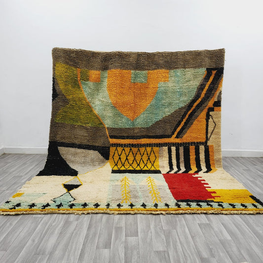 Moroccan Handmade rug ,Beni ourain style Morocco wool Berber Rug, modern rug, Hand woven rug...